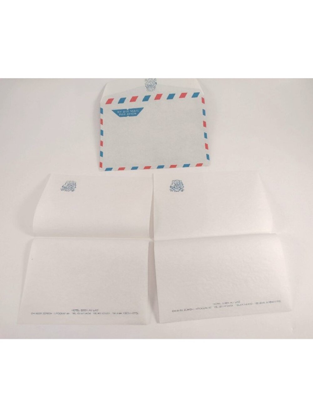 Vintage Elco Mailquick Airmail Envelope & Stationery Set Hotel Eden Au Lac Zuric